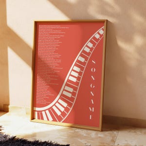 Custom Music Poster, Song Lyric Poster, Song Lyrics,Custom Song Print, Custom Text Print, Song Lyric Gift.