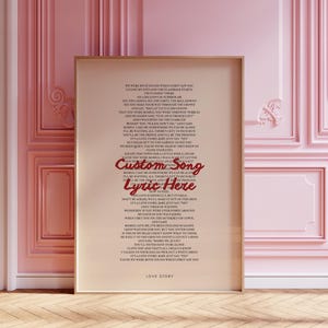 Custom Song Lyric Poster, Favorite Lyrics, Music Lyrics Print,Song Lyrics Wall Art,Custom Text Print, Custom Song Poster.