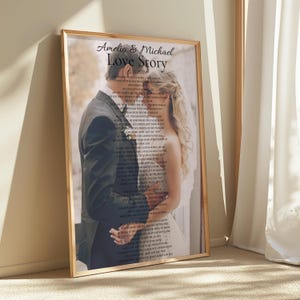 Wedding Song Lyrics with Photo, First Dance Song Lyrics, Song Lyrics Wall Art, Wedding Song Print, Wedding Song Gift, Anniversary Gifts.