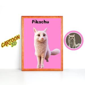 Personalizable 3D Cartoon Pet Portrait, Pixar Style Digital Pet Art from Photo, Meaningful Father's Day Gift