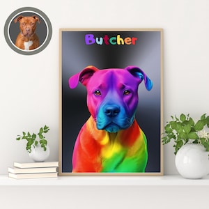 Digital Pop Art Pet Portrait – Vibrant Custom Pet Illustration – Colorful Pet Art , Printable Digital Pop Art Pet Portrait