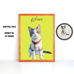 Custom Cartoon Animal Portrait, Digital Pet Portrait, Funny Cat Dog Drawing Gift Idea, Personalized Pet Gift, Funny Cartoon Pet Portrait