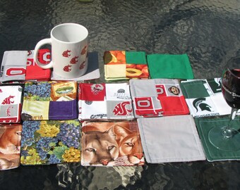 College Team Fabric Coasters, Set of 4