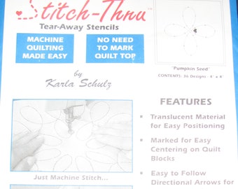 Stitch thru tear away stencils for quilting. machine quilting made easy, quilting stencils, NEW * use for motifs and borders