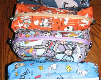 Disney, Charlie Brown, Jack & Sally * lingerie bags, travel bags, shaving bags, toiletry bags, zipper pouch, cosmetic bags, pencil bag