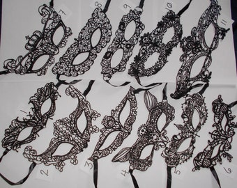 Black lace masks, Homecoming, Prom, Mardi Gras, costume ball, 50 Shades of Grey