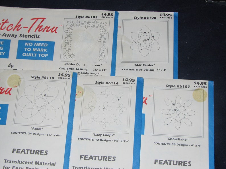 Stitch Thru Tear Away Stencils for Quilting. Machine Quilting Made Easy