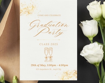 Graduation Party Invitation - Digital Download Template | Editable Canva Invite