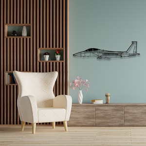 McDonnell Douglas F-15E Strike Eagle Silhouette - Custom Metal Airplane Wall Art & Unique Wall Decor