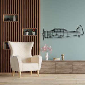 Silueta de avión tejano T-6 de América del Norte: arte de pared de metal personalizado y decoración de pared única