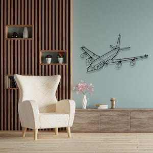 Silhouette Boeing KC-135 Stratotanker - Arte murale personalizzata in metallo e decorazioni murali uniche