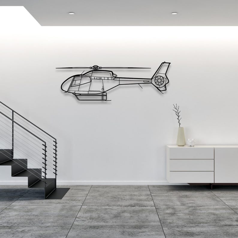 Eurocopter EC120 Colibri Silhouette - Custom Metal Airplane Wall Art ...