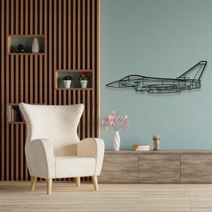 Eurofighter Typhoon Silhouette - Custom Metal Airplane Wall Art & Unique Wall Decor