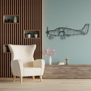 Cirrus SR22 GTS Silhouette - Custom Metal Airplane Wall Art & Unique Wall Decor