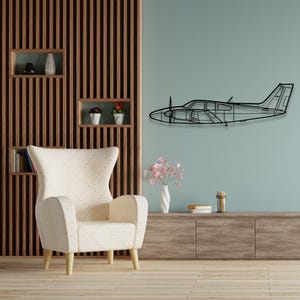 Beechcraft Baron 95-B55 Silhouette - Custom Metal Airplane Wall Art & Unique Wall Decor