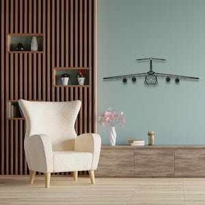 Silhouette Lockheed C-5 Galaxy - Arte murale personalizzata in metallo e decorazioni murali uniche