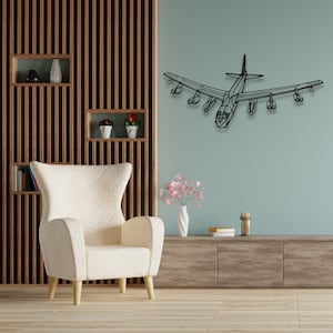Boeing B-52 Stratofortress Silhouette - aangepaste metalen vliegtuigmuurkunst en uniek muurdecor