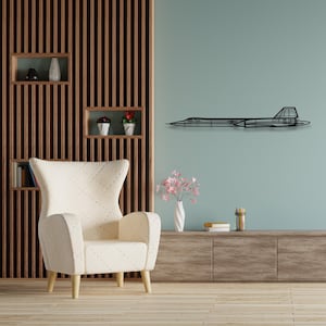 Lockheed SR-71 Blackbird Silhouette - Custom Metal Airplane Wall Art & Unique Wall Decor