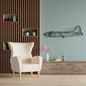 Boeing B-17 Flying Fortress Silhouette - Custom Metal Airplane Wall Art & Unique Wall Decor