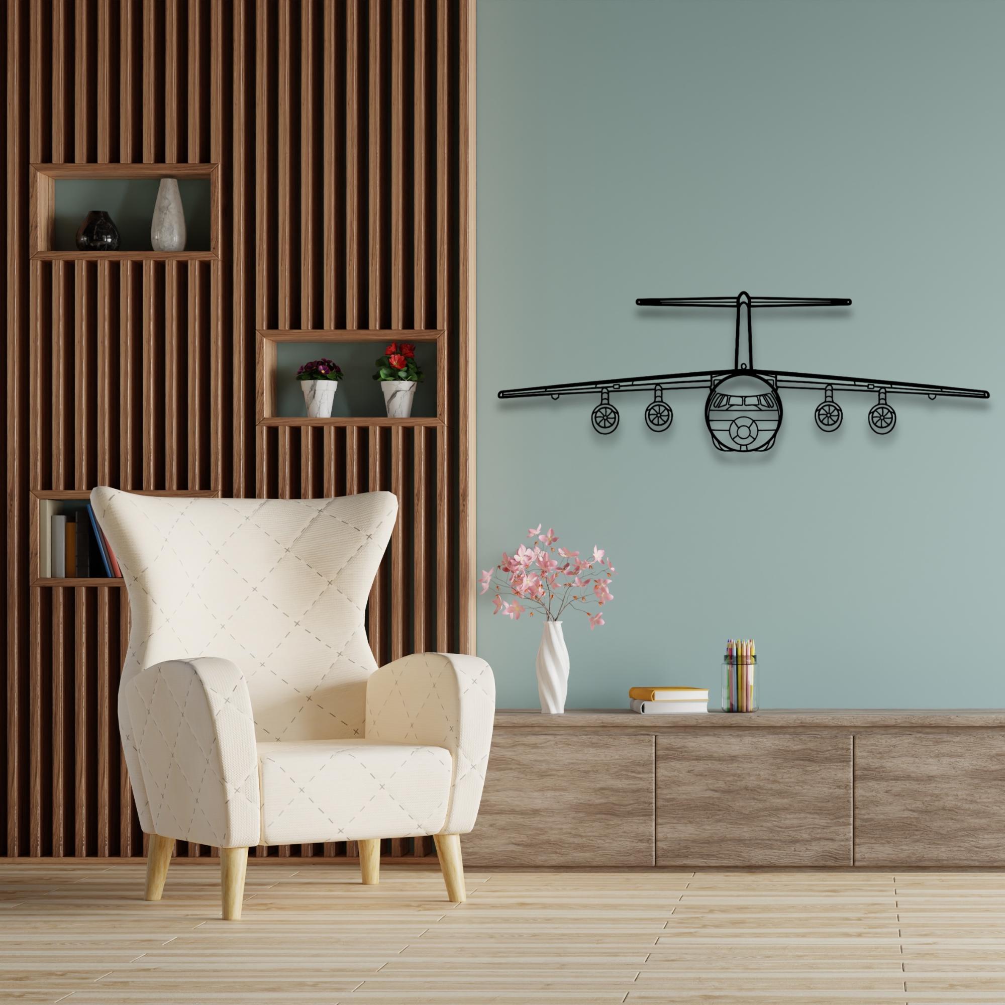 British Aerospace BAe 146 Silhouette - Custom Metal Airplane Wall Art & Unique Wall Decor