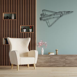 Dassault Mirage 2000C Silhouette - Arte de parede de avião de metal personalizado e decoração de parede exclusiva