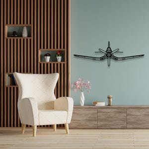 Vought F4U Corsair Silhouette - Custom Metal Airplane Wall Art & Unique Wall Decor