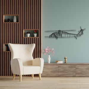 Sikorsky HH-60 Pave Hawk Silhouette - Custom Metal Airplane Wall Art & Unique Wall Decor