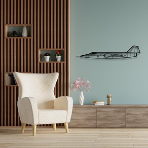 Canadair CF-104 Starfighter Silhouette - Custom Metal Airplane Wall Art & Unique Wall Decor