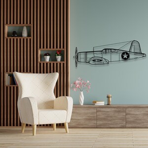 Vought F4U Corsair v2 Silhouette - Custom Metal Airplane Wall Art & Unique Wall Decor