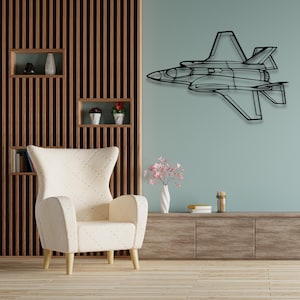 Lockheed Martin F-35 Lightning II Silhouette - Art mural avion en métal personnalisé et décoration murale unique