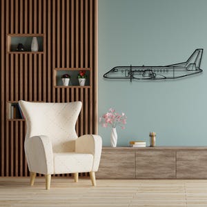 Saab 340B Silhouette - Custom Metal Airplane Wall Art & Unique Wall Decor