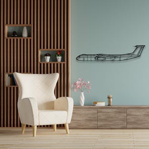 Lockheed C-141 Starlifter Silhouette - Custom Metal Airplane Wall Art & Unique Wall Decor