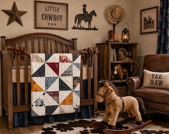 Elección de la manta para bebé estilo western de Texas: Manta Pinwheel de la colección John Wayne Courage