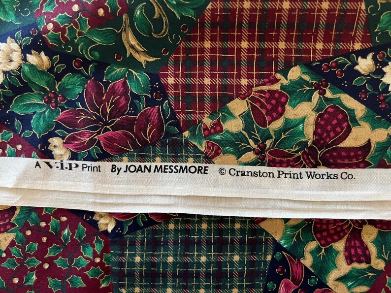 1.5yard Cut Holly Plaid Cotton Fabric by Joan Messmore for VIP