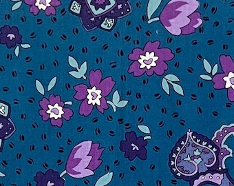 Vintage Floral Cotton Fabric/.75 Yard Cut