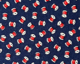 Tiny Thread Spools Cotton Fabric by Joan Kessler – Quilting Sewing Crafting/1 Yard Cut