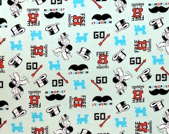 Monopoly Cotton Fabric/Quilting Sewing Fabric/2 Yard Cut