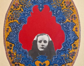 Affiche vintage original paper collage