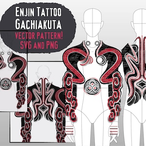 Gachiakuta Enjin Tattoo Vektor Muster