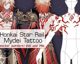 Mydei Tattoo Honkai Star Rail Cosplay Vector Pattern