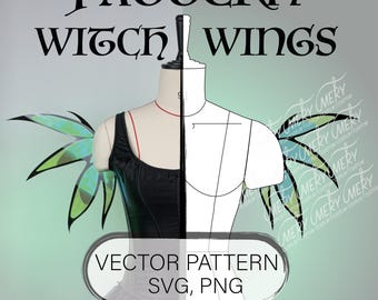 WITCH Wings Pattern, Fairy wings, cosplay Template