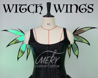 Handmade Iridescent Witch Wings, Fairy Cosplay Costume, Festival Accessory