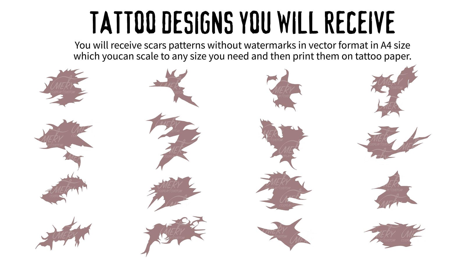 Scary Scars Pattern Maki Zenin Jujutsu Kaisen Scars Burns Tattoo Pattern Vector Cosplay - Etsy