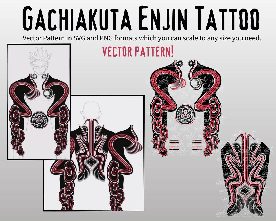 Gachiakuta Enjin Tattoo Vector Pattern - Etsy Canada