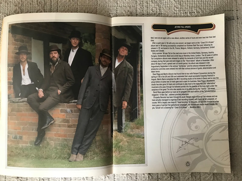 Jethro Tull 1989 Original Rock Island Music Tour Program Illustrated Book
