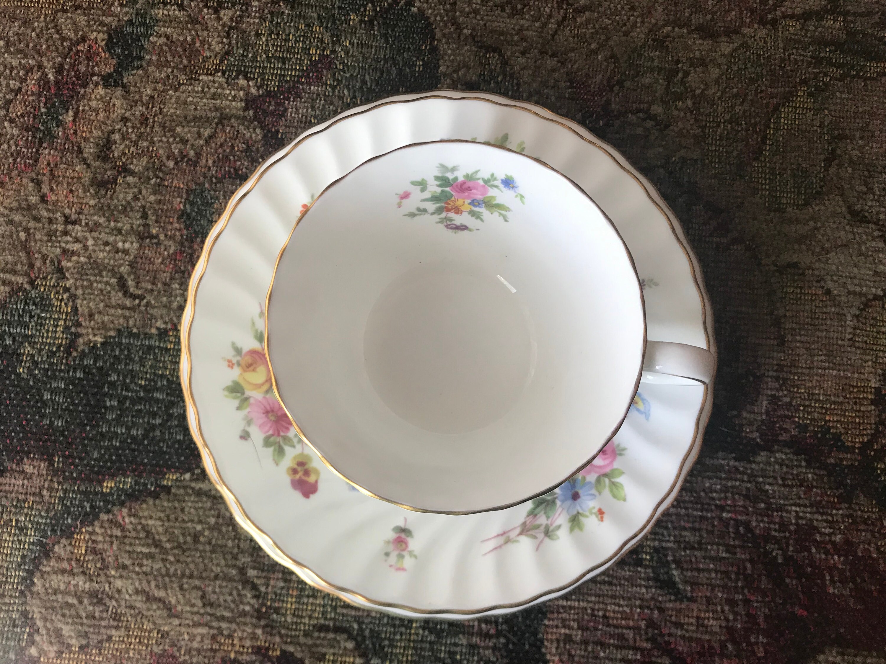 Minton Marlow Swirl Pattern 3 Piece Tea Cup Set Older Globe Etsy