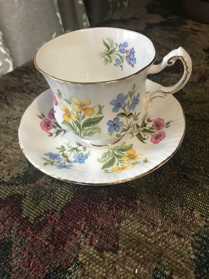 Paragon Fine Bone China Teacup Set Pattern English Flowers Etsy