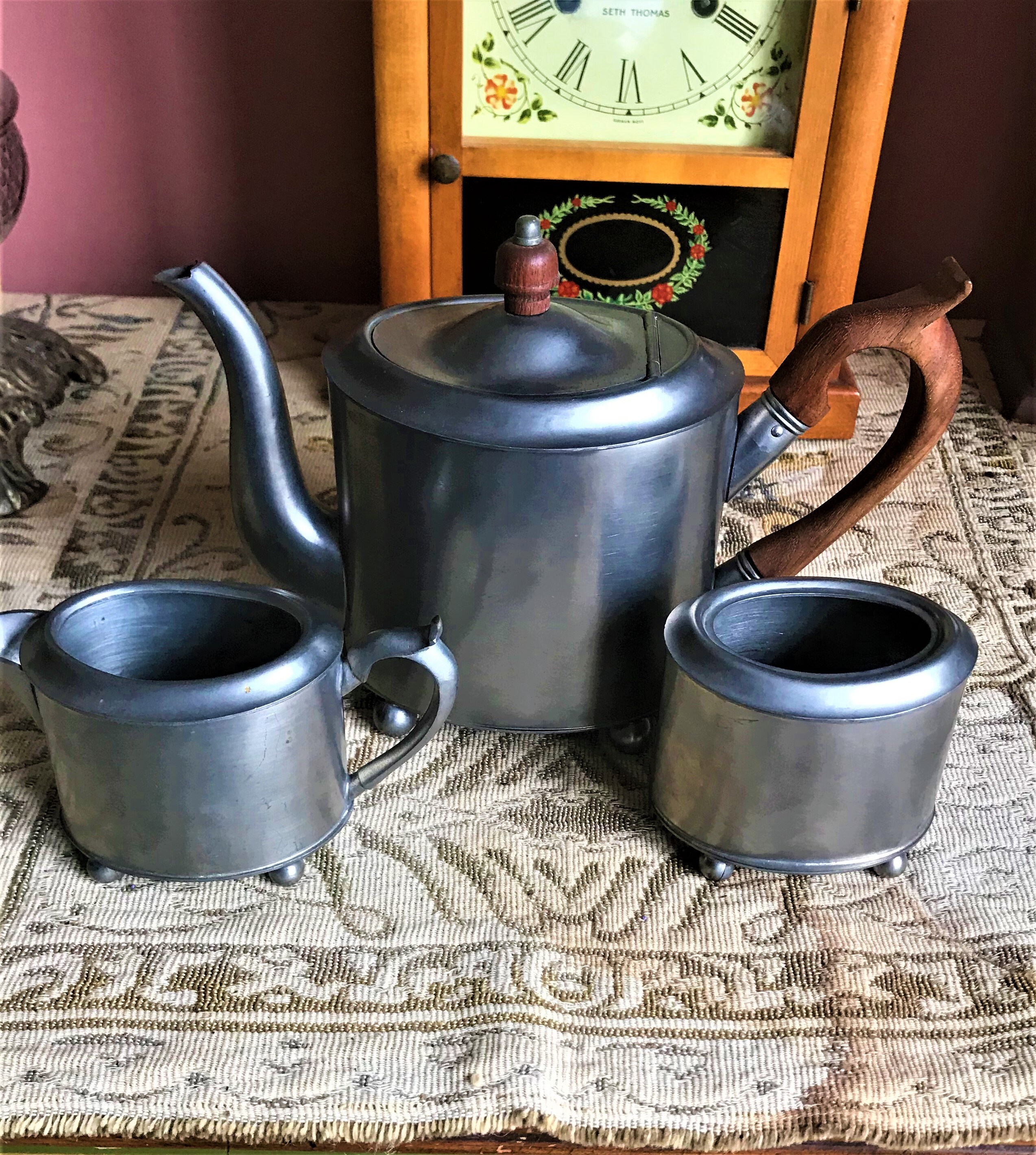 Stieff Pewter Tea Service Set Historic Newport Pattern Etsy