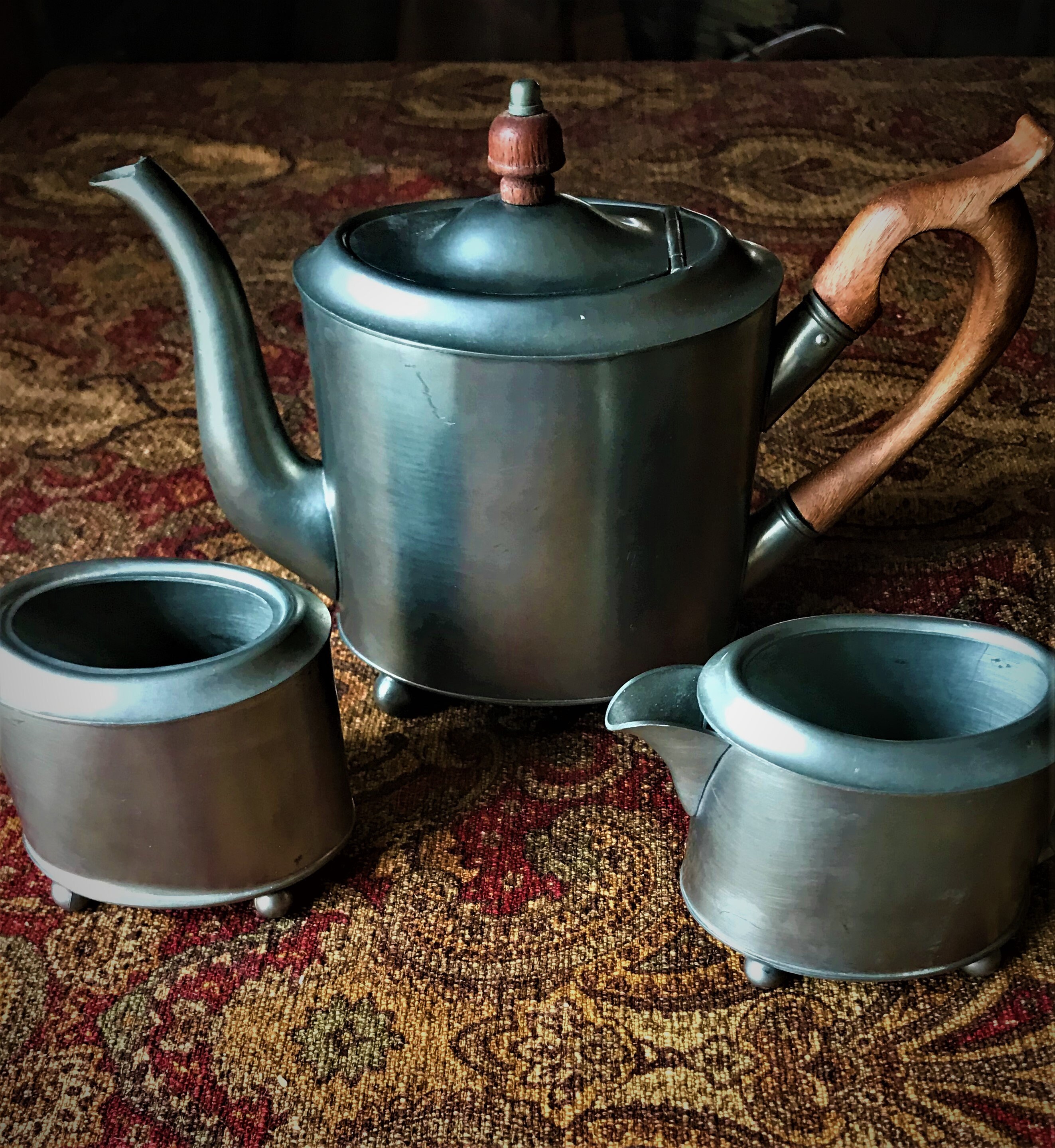 Stieff Pewter Tea Service Set Historic Newport Pattern Etsy
