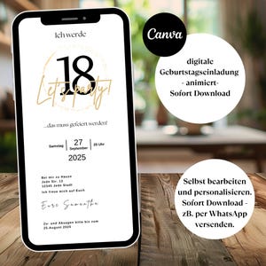 Invitation numérique 18e anniversaire, invitation 18e anniversaire, invitation numérique anniversaire 18, invitation anniversaire WhatsApp